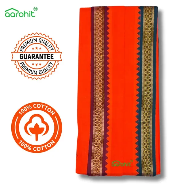 AAROHIT®_Pure_Soft_Cotton_Men_S_Ethnic_And_Traditional_Gamchha_Angochha_Lightweight_And_Unique_Design_Quick_Absorption_Gamcha_In_Orange_Yellow_Set_Of_2