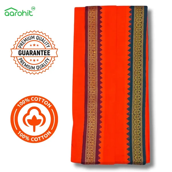 Pure_Soft_Cotton_Men_S_Ethnic_And_Traditional_Gamchha_Angochha_Lightweight_And_Unique_Design_Quick_Absorption_Gamcha_In_Orange_Gamcha