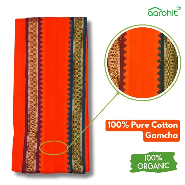 Pure_Soft_Cotton_Men_S_Ethnic_And_Traditional_Gamchha_Angochha_Lightweight_And_Unique_Design_Quick_Absorption_Gamcha_In_Orange_Gamcha