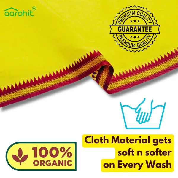 AAROHIT®_Pure_Soft_Cotton_Mens_Ethnic_And_Traditional_Gamchha_Angochha_Lightweight_Quick_Absorption_2m_-_YELLOW,_PACK_OF_2