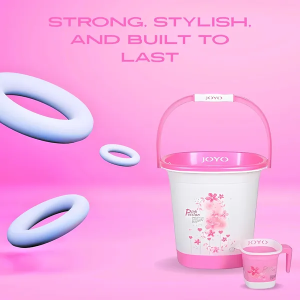 Joyo_Printed_Square_Bucket_Set_With_Mug_Pink