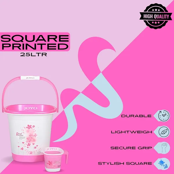 Joyo_Printed_Square_Bucket_Set_With_Mug_Pink