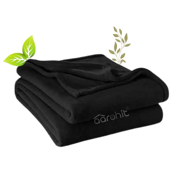 AAROHIT®_Plain_Acrylic_Wool_Gift_Blankets_For_Donation_Daan_Shani_Puja_Fauji_Single_Bed_Black_(225_X_150_cm)