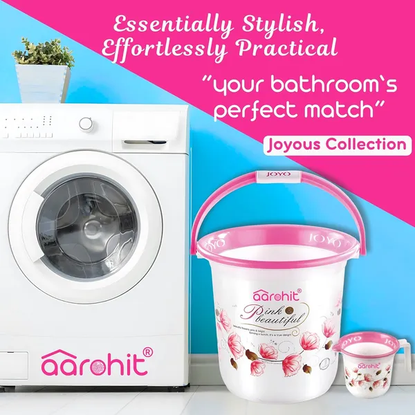 Modern_Joyo_Bucket_Set_For_Bathroom_With_Handle_For_Home_Bathing_Storage_Multipurpose_Pink