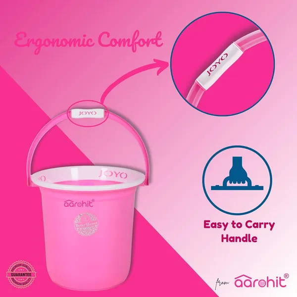 AAROHIT®_Bucket_Set_for_Bathroom_Bucket_&_Mug_Joyo_Better_Homes_Bucket_for_Bathroom_|_Premium_|_Pink