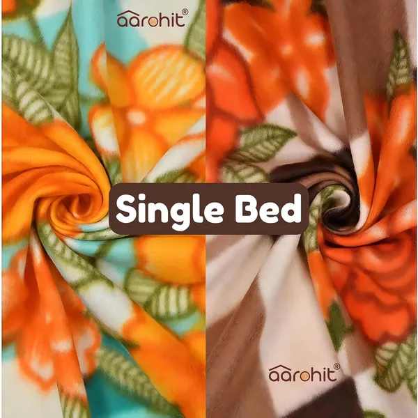 Printed_Polar_Fleece_400Gm_Pack_Of_Single_Bed_250Tc_All_Season_Blanket_Comforter_Dohar_Pack_Of__Multicolor_Pink_Green_Rust_And_Red_2