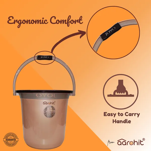AAROHIT®_Joyo_Bucket_Set_for_Bathroom_25L_Water_Bucket_&_Mug_Better_Homes_for_Bathroom_Premium_Balti_(Brown)