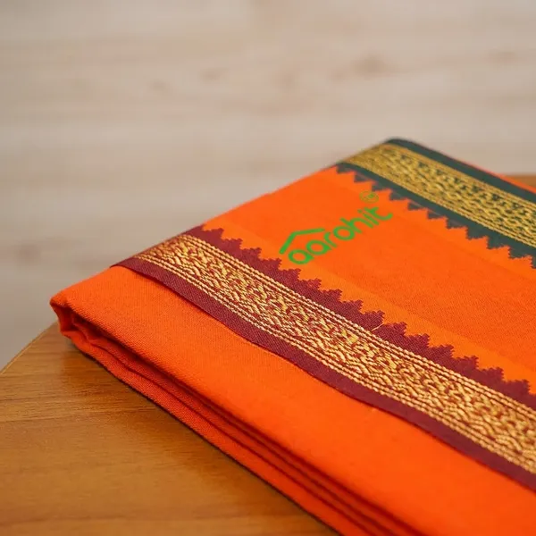 AAROHIT®_Pure_Soft_Cotton_Men_S_Ethnic_And_Traditional_Gamchha_Angochha_Lightweight_And_Unique_Design_Quick_Absorption_Gamcha_In_Orange_Yellow_Set_Of_2