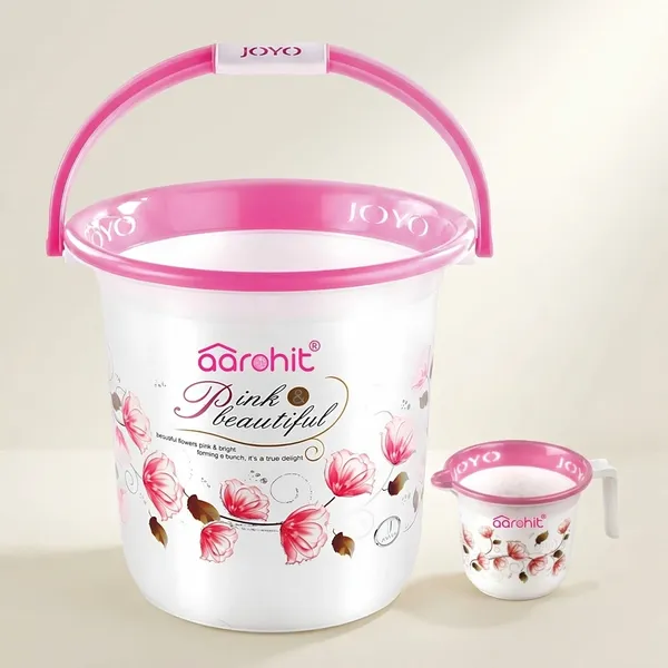 Modern_Joyo_Bucket_Set_For_Bathroom_With_Handle_For_Home_Bathing_Storage_Multipurpose_Pink