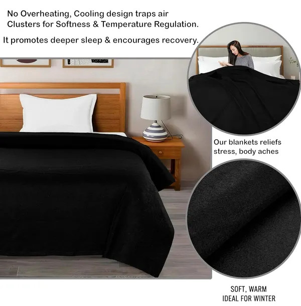 AAROHIT®_Plain_Acrylic_Wool_Gift_Blankets_For_Donation_Daan_Shani_Puja_Fauji_Single_Bed_Black_(225_X_150_cm)