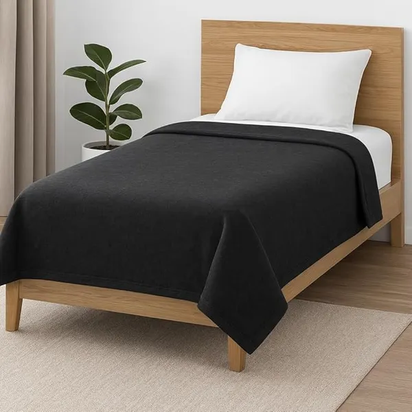 AAROHIT®_Plain_Acrylic_Wool_Gift_Blankets_For_Donation_Daan_Shani_Puja_Fauji_Single_Bed_Black_(225_X_150_cm)