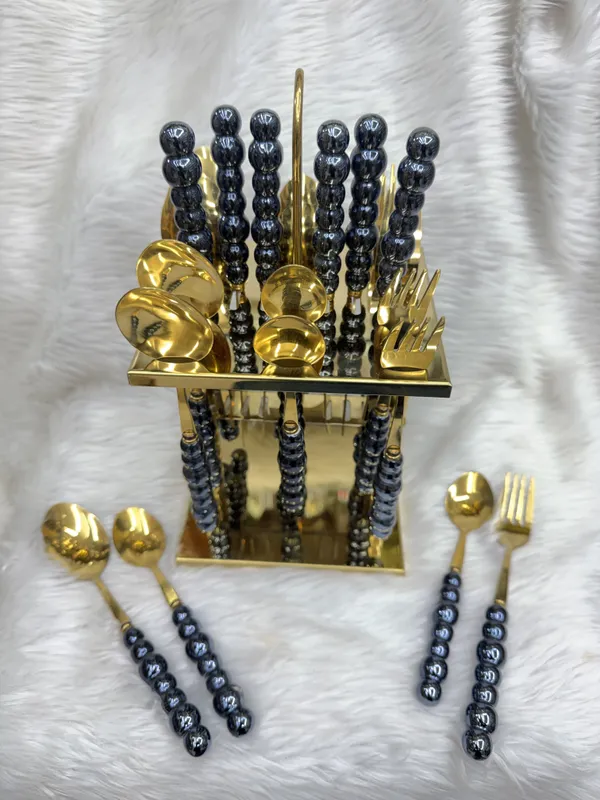 Stainless_Steel_Elegant_Beaded_Handle_Cutlery_Set_With_Stand_Set_Of_24