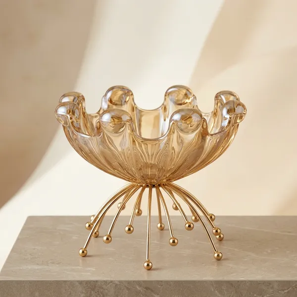 Glass_Decorative_Scalloped_Rim_Bowl_With_Metal_Stand_54469