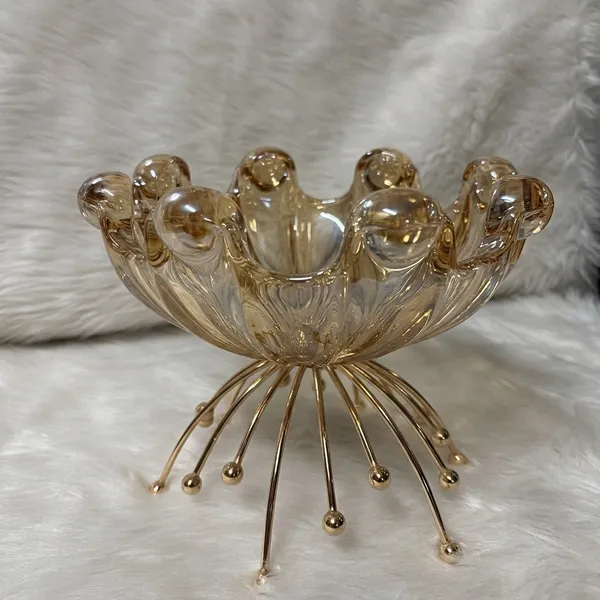 Glass_Decorative_Scalloped_Rim_Bowl_With_Metal_Stand_54469