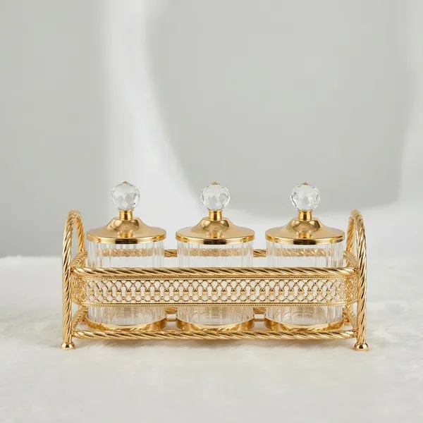 Glass_Vintage_Crystal_Stopper_Gold_Frame_Bottle_Holder_Set_Of_3