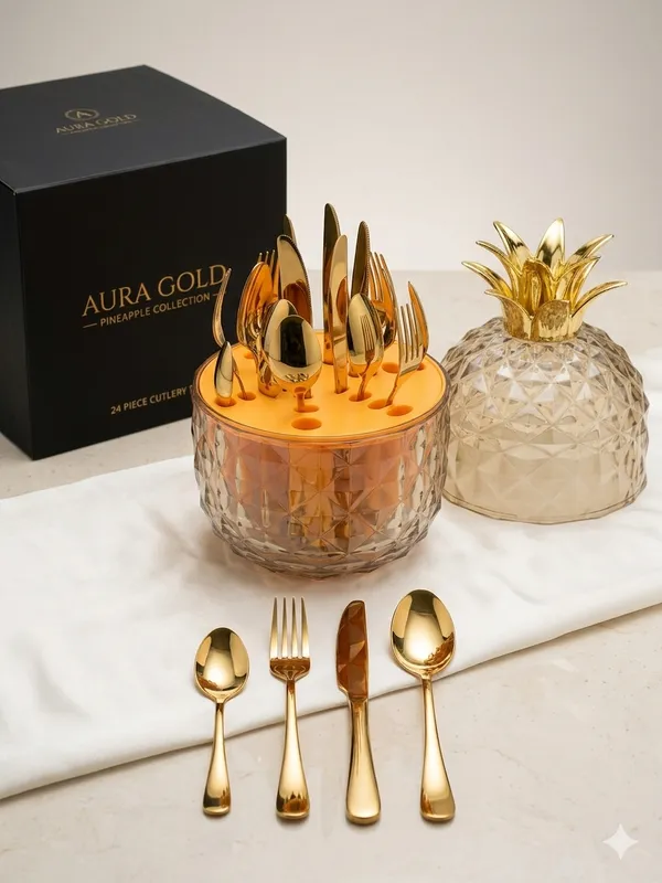 Glass_&_Stainless_Steel_Pineapple_Diamond-Cut_Cutlery_Holder_Set_Of_24