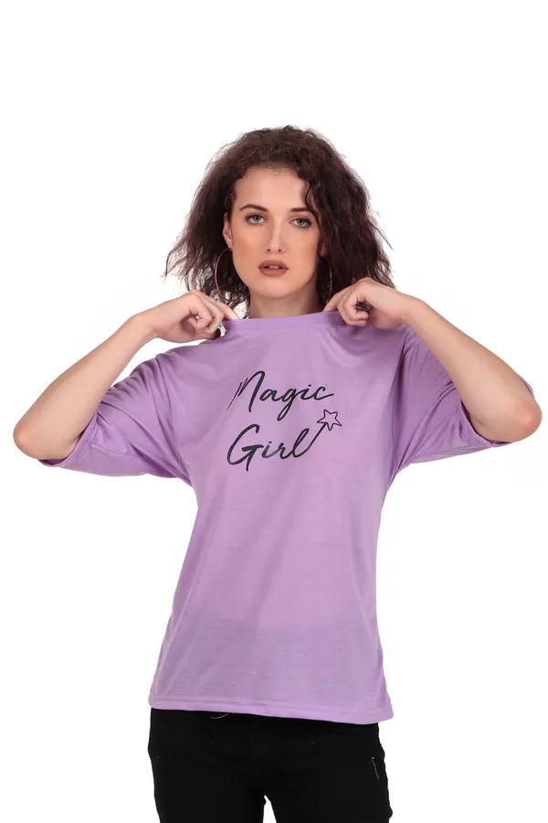 Magic_Girl_Minnie_Mouse_Graphic_Print_Purple_Oversized_T-Shirt_For_Women