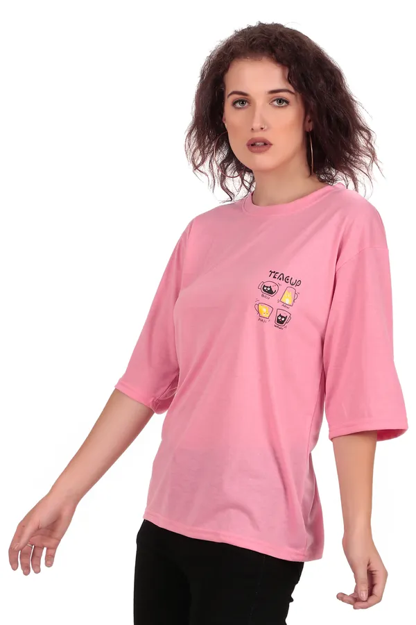 Teacup_Graphic_Print_Oversized_Pink_T-Shirt_For_Women