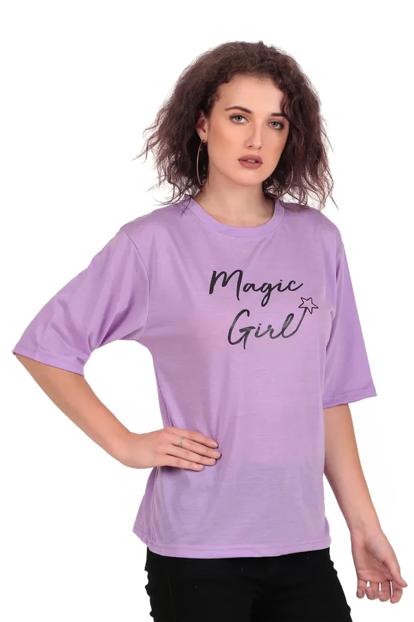 Magic_Girl_Minnie_Mouse_Graphic_Print_Purple_Oversized_T-Shirt_For_Women
