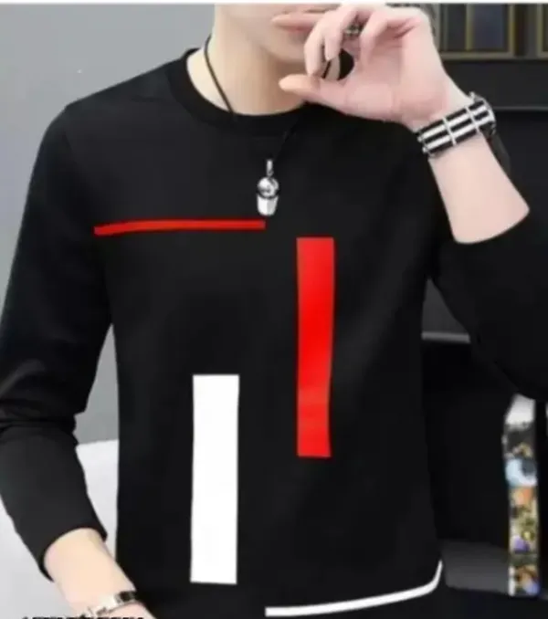 Men'S_Black_Long_Sleeve_T-Shirt_With_Red_And_White_Geometric_Print