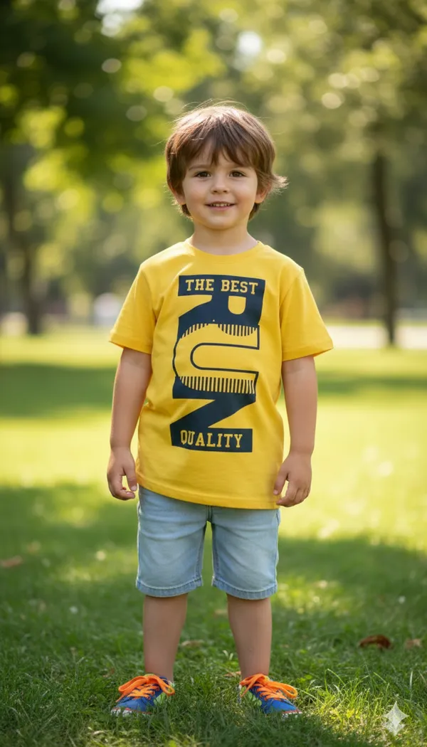 Kids_Yellow_Graphic_Print_T-Shirt_-_'The_Best_Quality'_Design
