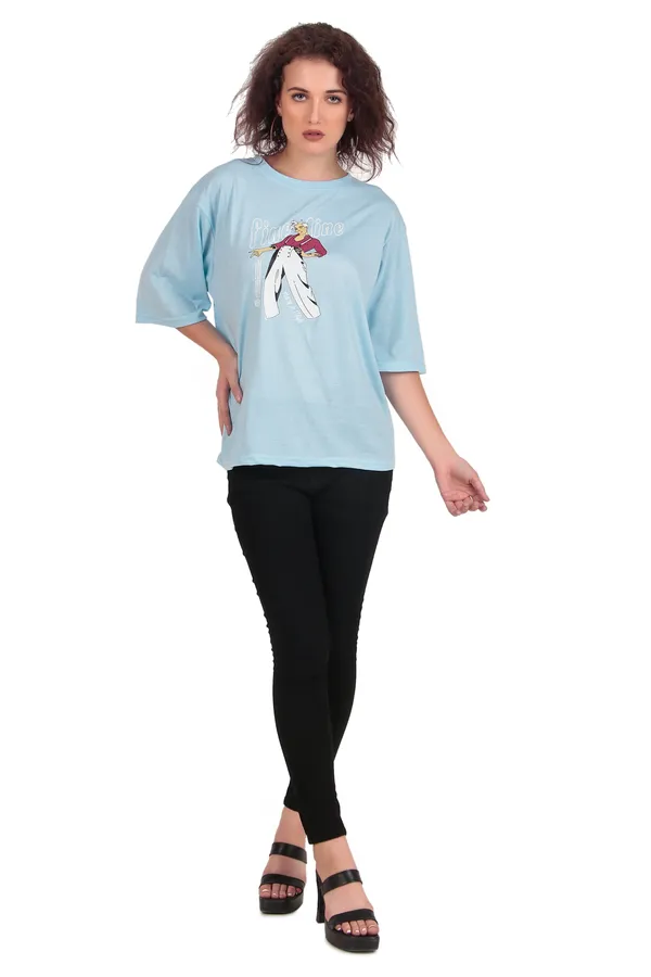 Oversized_Graphic_Print_T-Shirt_-_Never_Look_Back_Slogan_Tee