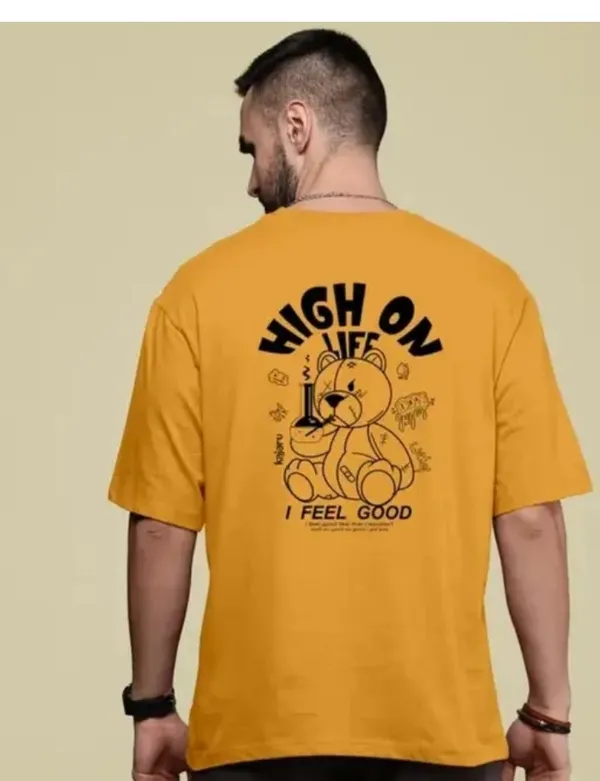 High_On_Life_Feel_Good_Teddy_Bear_Graphic_Oversized_T-Shirt_-_Mustard_Yellow