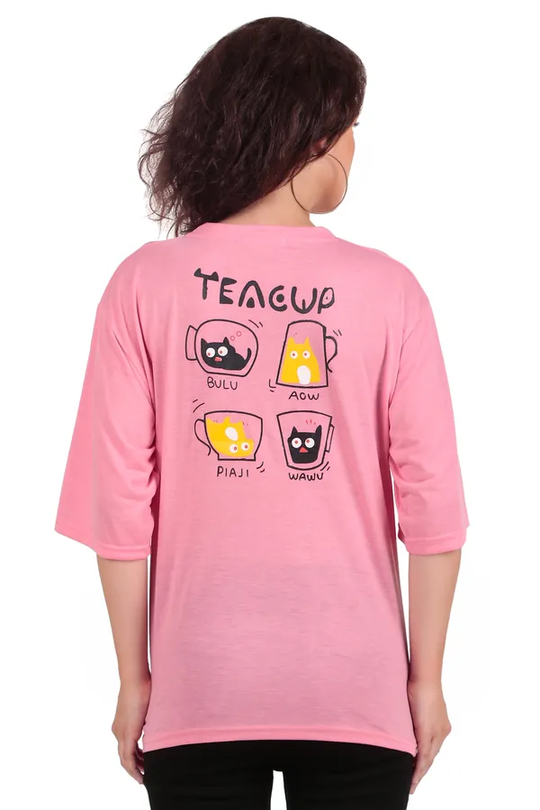 Teacup_Graphic_Print_Oversized_Pink_T-Shirt_For_Women