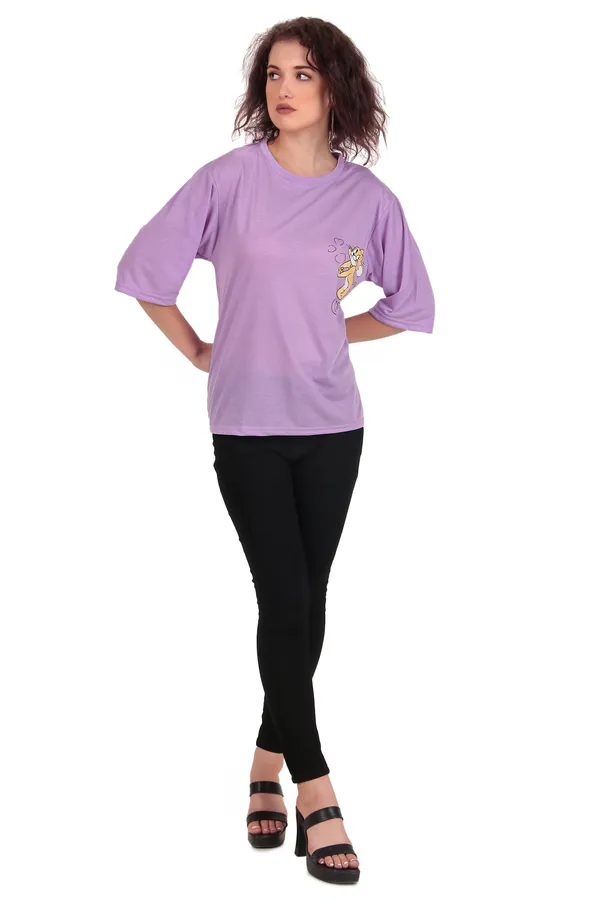 Magic_Girl_Minnie_Mouse_Graphic_Print_Purple_Oversized_T-Shirt_For_Women