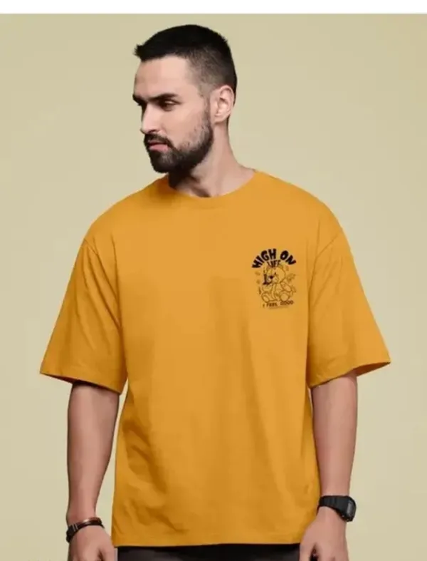 High_On_Life_Feel_Good_Teddy_Bear_Graphic_Oversized_T-Shirt_-_Mustard_Yellow