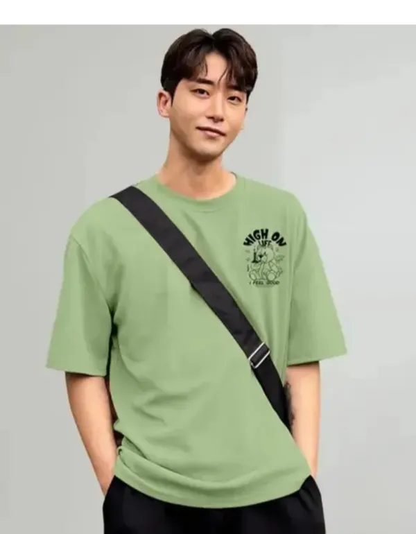 High_On_Life_Graphic_Oversized_T-Shirt_-_Sage_Green