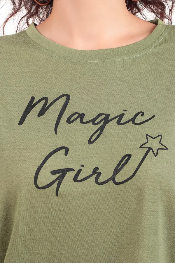 Magic_Girl_Printed_Oversized_Olive_Green_T-Shirt_For_Women