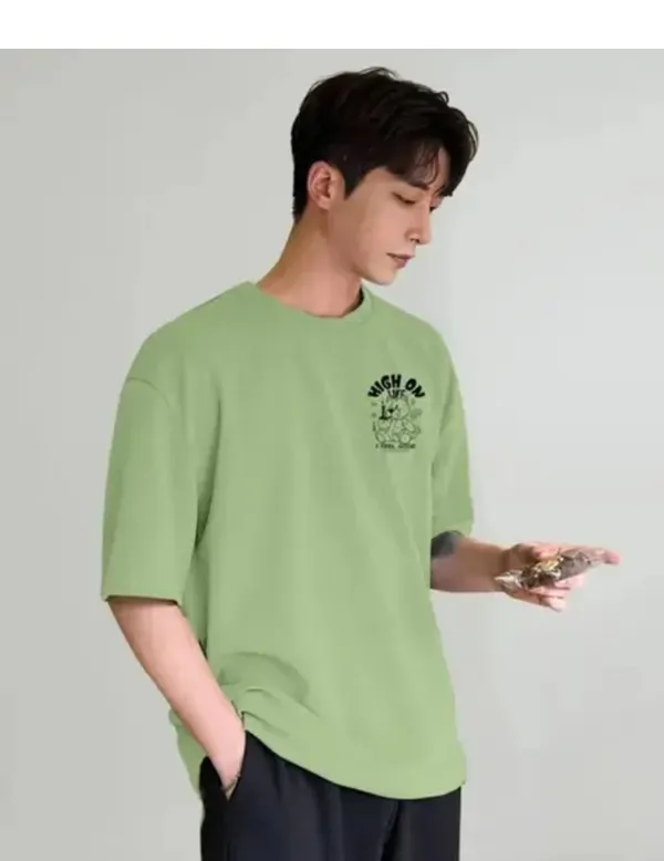 High_On_Life_Graphic_Oversized_T-Shirt_-_Sage_Green