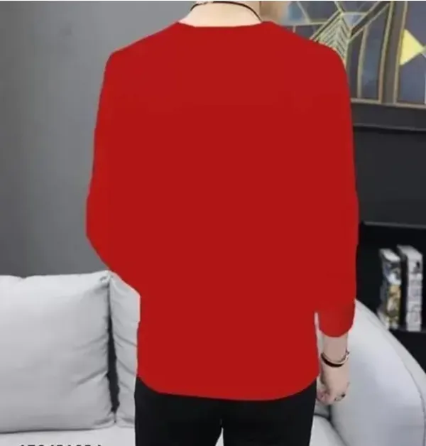 Men'S_Red_Geometric_Color_Block_Sweatshirt_With_Black_&_White_Accents