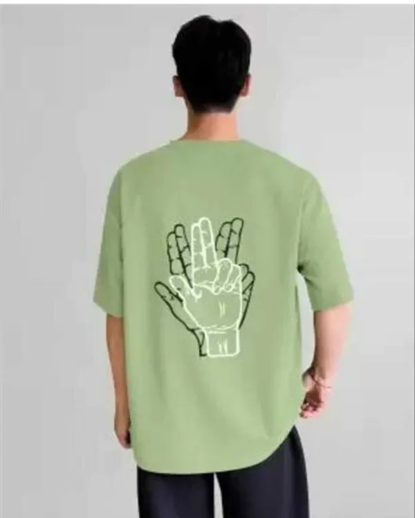 Men'S_Oversized_Hand_Graphic_Print_T-Shirt_-_Sage_Green