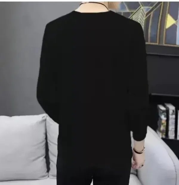 Men'S_Black_Long_Sleeve_T-Shirt_With_Red_And_White_Geometric_Print