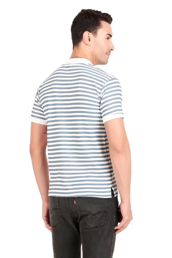 Men'S_Blue_And_White_Striped_Polo_T-Shirt_With_Zip_Collar