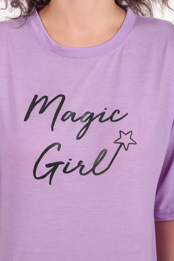 Magic_Girl_Minnie_Mouse_Graphic_Print_Purple_Oversized_T-Shirt_For_Women