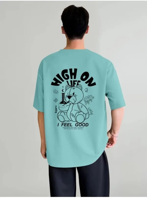 High_On_Life_Teddy_Bear_Graphic_Oversized_T-Shirt_-_Mint_Blue