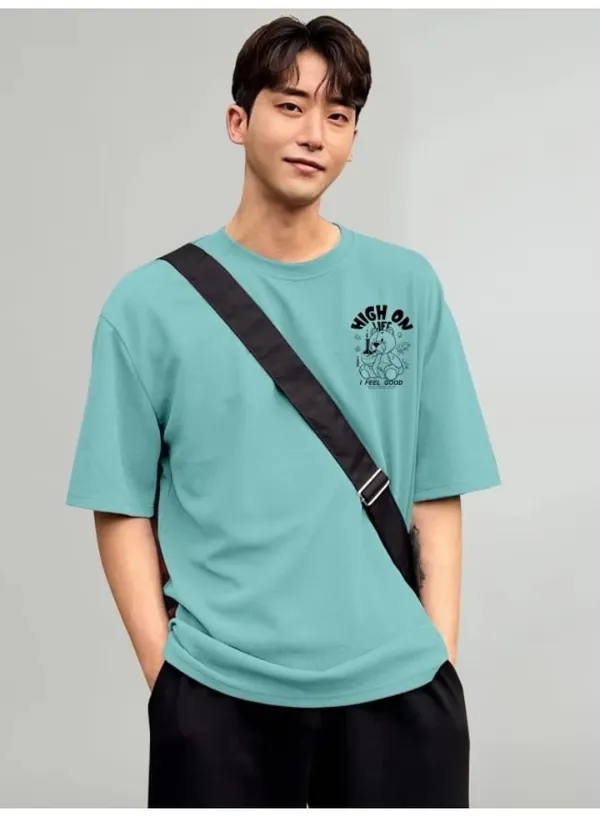 High_On_Life_Teddy_Bear_Graphic_Oversized_T-Shirt_-_Mint_Blue