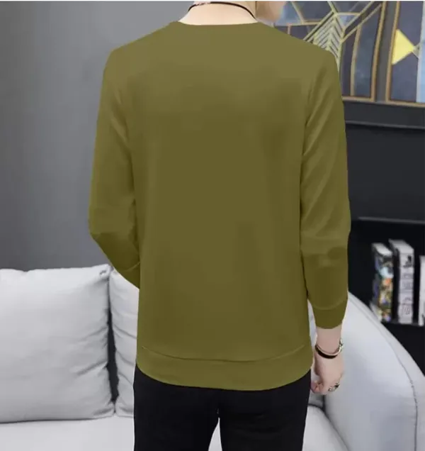 Men'S_Olive_Green_Long_Sleeve_Sweatshirt_With_Geometric_Print