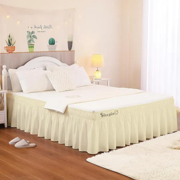 Ivory_Wrinkle_Free_Brushed_Microfiber_Wrap_Around_Easy_Elastic_Fit_Bed_Skirt_Cover