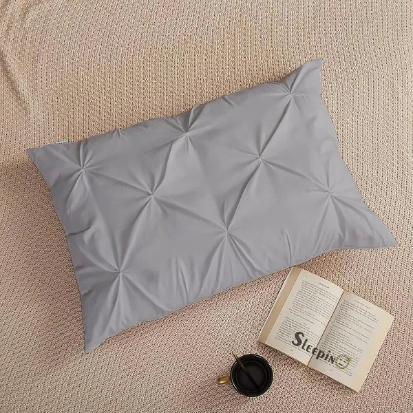 Pack_Of_4_Silver_Grey_Microfiber_Pinch_Pleated_Machine_Washable_Pillow_Cover