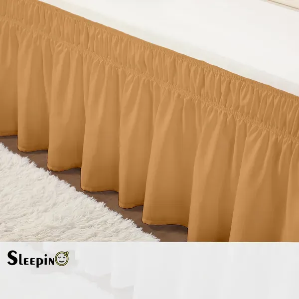 Beige_Wrinkle_Free_Brushed_Microfiber_Wrap_Around_Easy_Elastic_Fit_Bed_Skirt_Cover