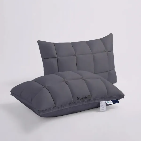 Pack_Of_4_Dark_Grey_Premium_Box_Baffle_Pinch_Pleat_Adjustable_Height_Pillow