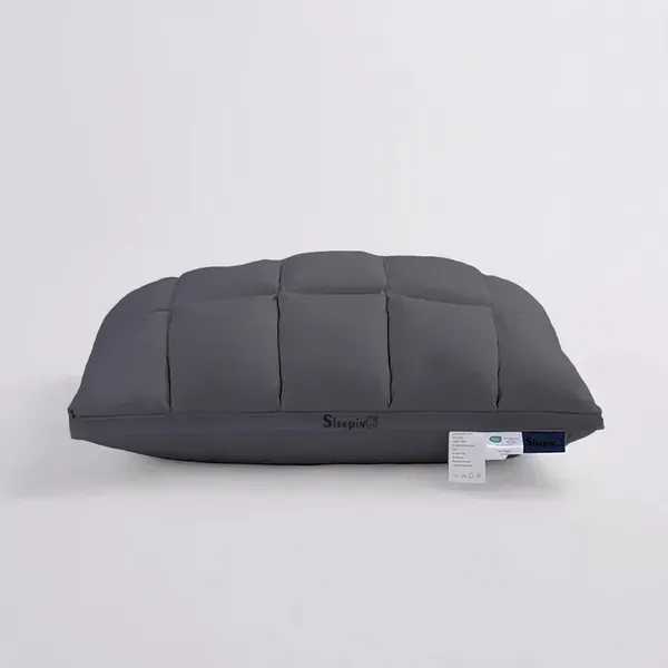 Pack_Of_1_Dark_Grey_Premium_Box_Baffle_Pinch_Pleat_Adjustable_Height_Pillow_Cover