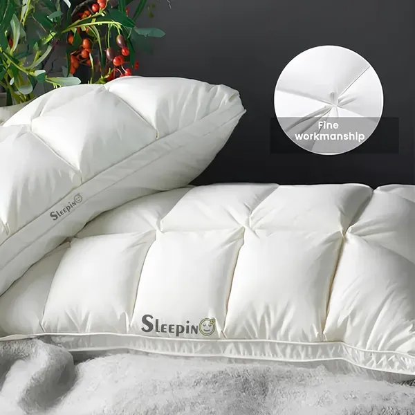 Set_Of_2_White_Premium_Box_Baffle_Pinch_Pleat_Adjustable_Height_Pillow