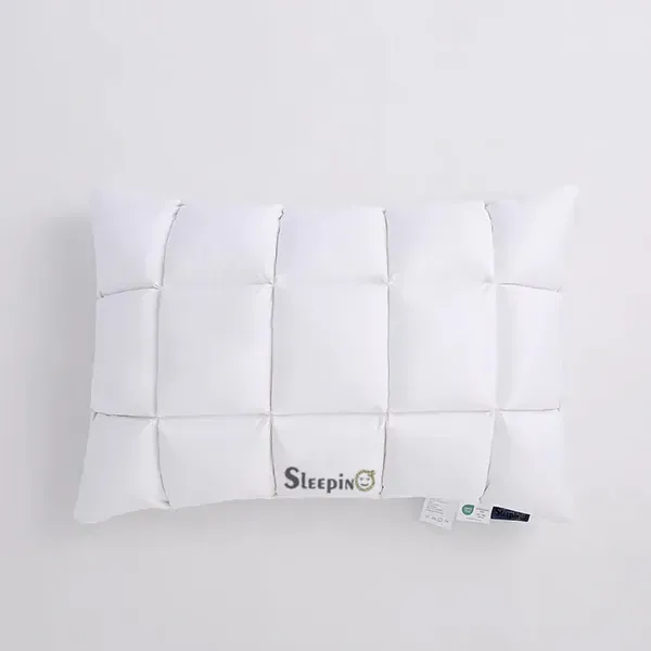 Set_Of_2_White_Premium_Box_Baffle_Pinch_Pleat_Adjustable_Height_Pillow