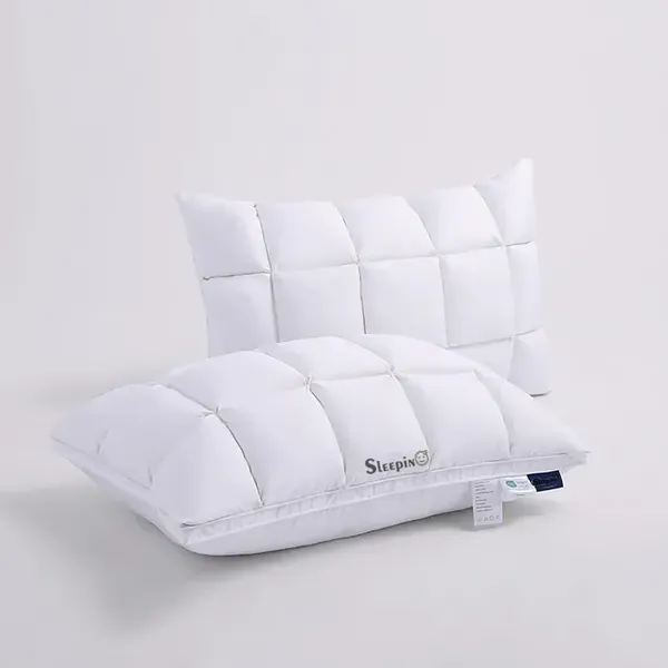 Set_Of_2_White_Premium_Box_Baffle_Pinch_Pleat_Adjustable_Height_Pillow
