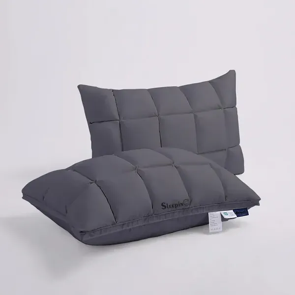 Pack_Of_2_Dark_Grey_Premium_Box_Baffle_Pinch_Pleat_Adjustable_Height_Pillow